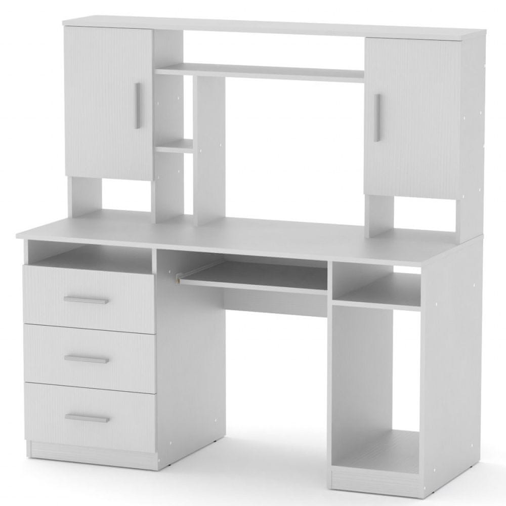 eoshop PC stôl MANAGER (Farba dreva: biela)